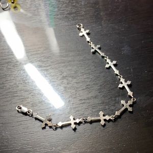 Silver cross bracelet